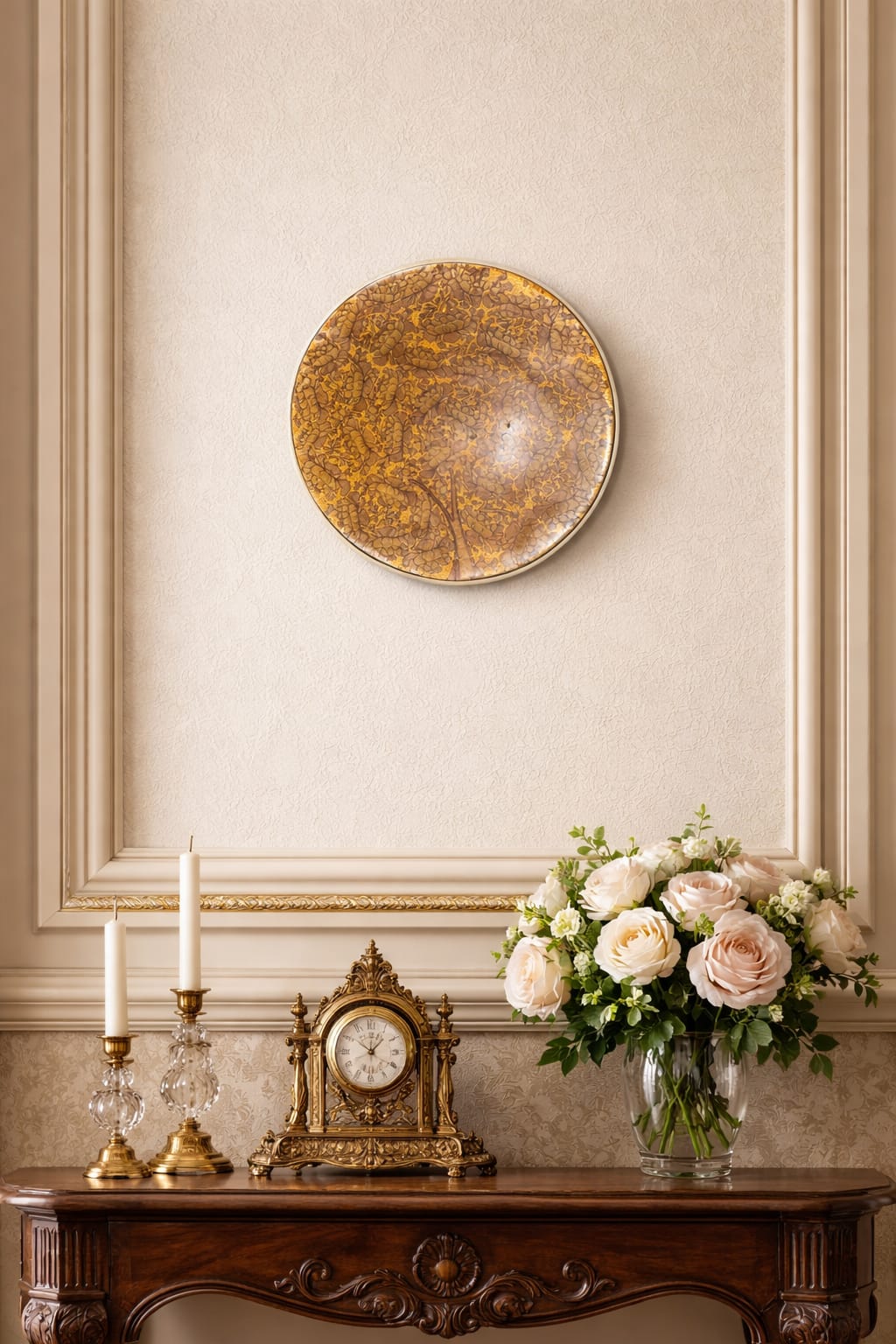 Hazara painting, Handmade tapestry,Handmade Wall Hangings,Vintage wall plate,Antique wall art, Gold plated Wall Plate